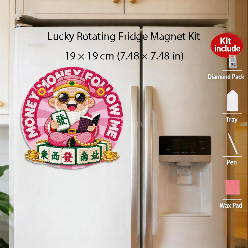 Rotating Good Luck Diamond Painting Fridge Magnet DIY Kit by Nesti Craft