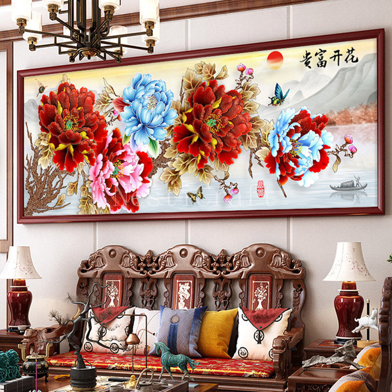 Blooming Prosperity 5D Diamond Painting DIY Kit by Nesti Craft