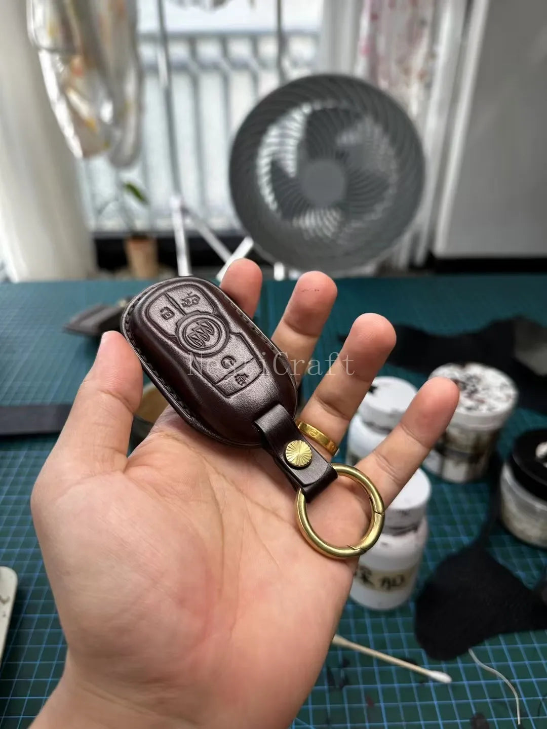 Handmade Italian Buttero Leather Car Key Fob by Nesti Craft