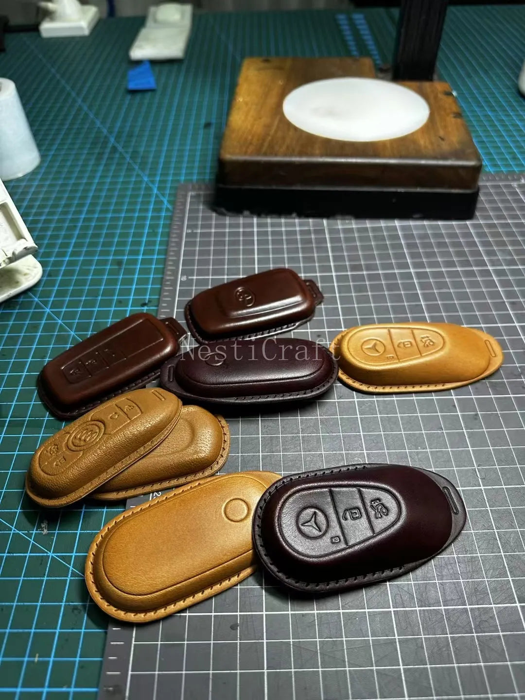 Handmade Italian Buttero Leather Car Key Fob by Nesti Craft