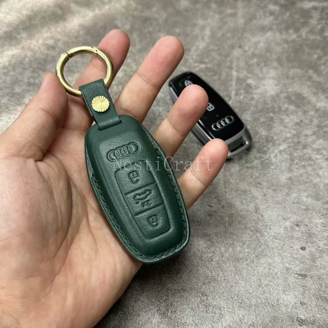 Handmade Italian Buttero Leather Car Key Fob by Nesti Craft