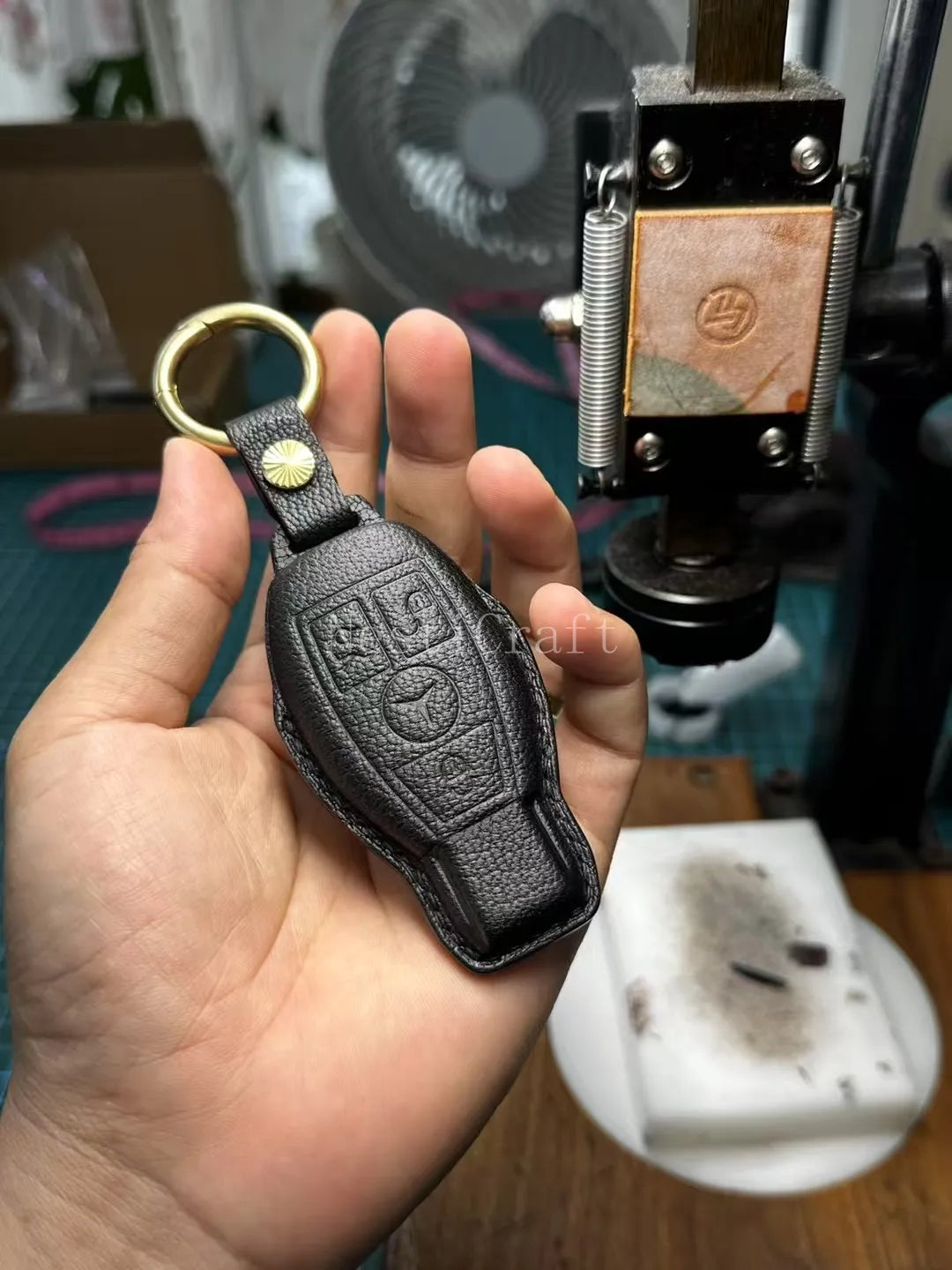 Handmade Italian Buttero Leather Car Key Fob by Nesti Craft