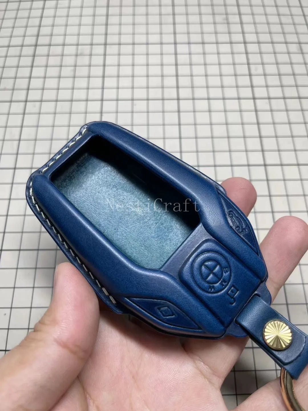 Handmade Italian Buttero Leather Car Key Fob by Nesti Craft