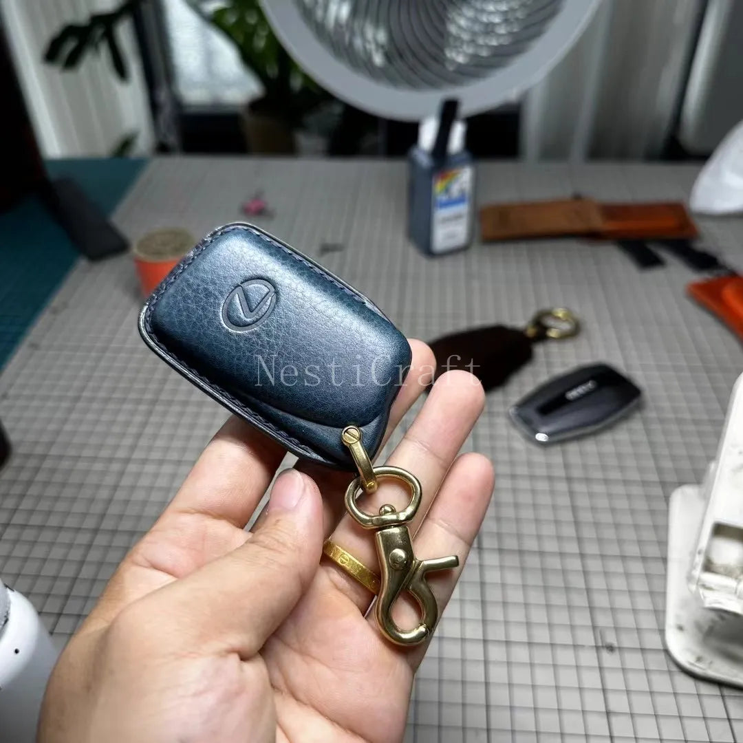Handmade Italian Buttero Leather Car Key Fob by Nesti Craft