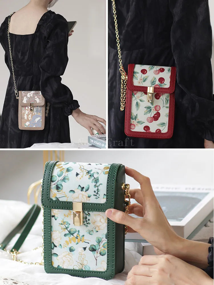 Top-Grain Leather Crossbody Phone Bag DIY Craft Kit by Nesti Craft