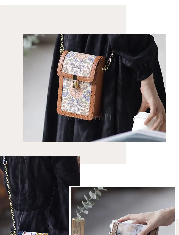 Top-Grain Leather Crossbody Phone Bag DIY Craft Kit by Nesti Craft