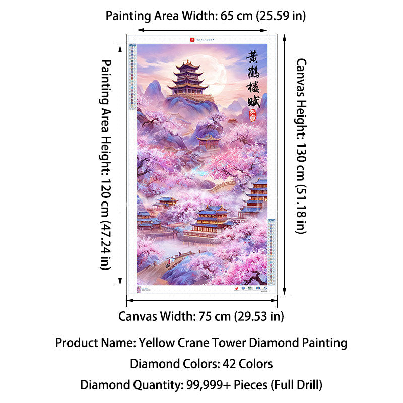 Yellow Crane Tower DIY Diamond Painting Kit by Nesti Craft