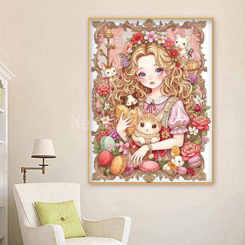 Flowers and Alice Diamond Painting DIY Kit by Nesti Craft